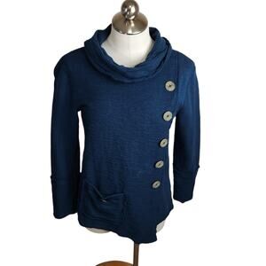 Neon Buddha Cowl Neck Top‎ Teal Women's Small